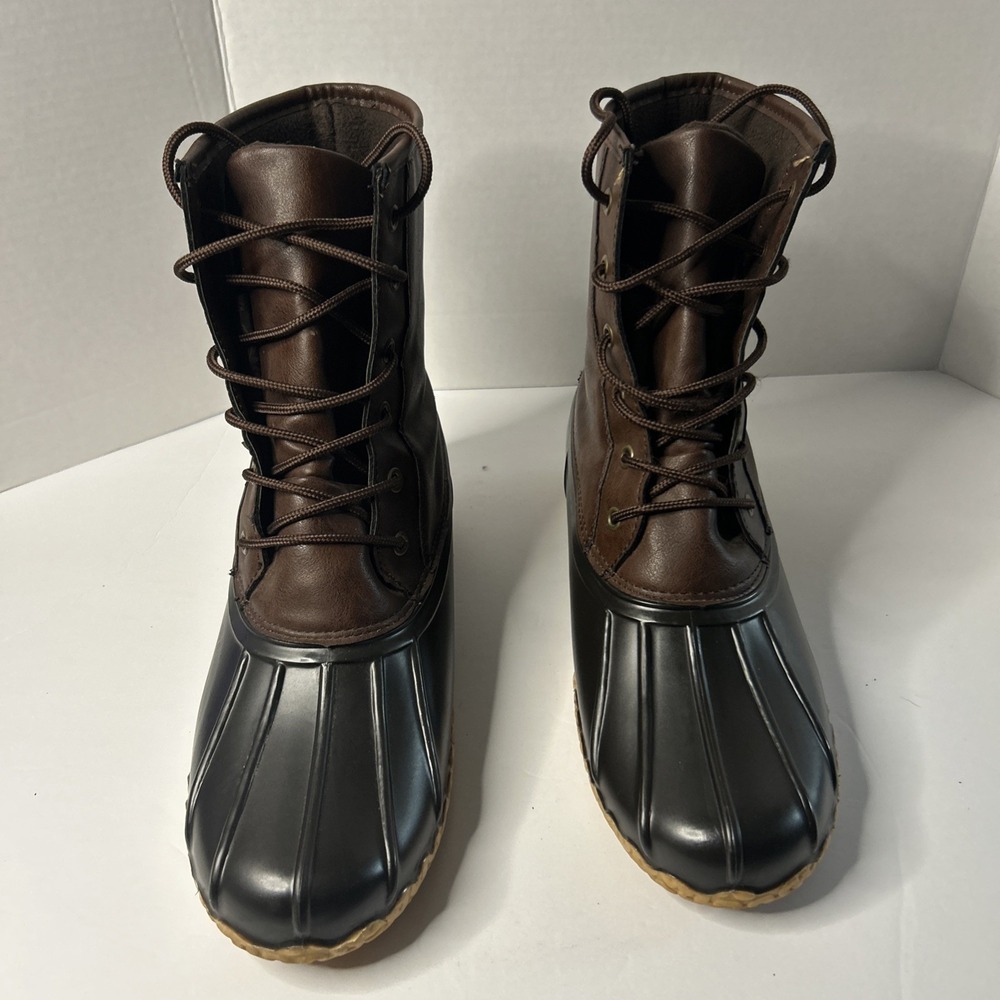 Weatherproof Vintage Men's Adam Duck Boots Chocolate/Brown Leather, Size14  M